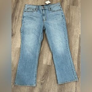 NWT J. Crew Size 30 Mid-Rise Flare Crop Light Wash Classic Denim Jeans